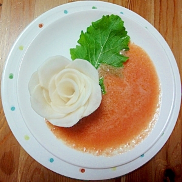 カブでバラの花を フレッシュトマトソース添え レシピ 作り方 By ぱぱんぱんぱん 楽天レシピ カブでバラの花を フレッシュトマトソース添え レシピ 作り方 By ぱぱんぱんぱん 楽天レシピ